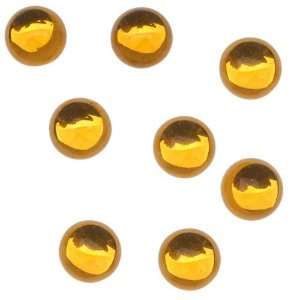  Glass Cabochons   9mm Round   Topaz Foiled (8 Pieces 