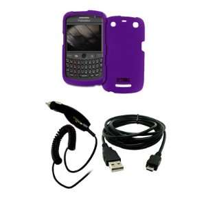  EMPIRE Purple Rubberized Hard Case Cover + Car Charger 