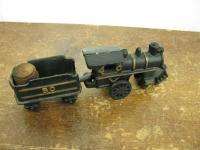 Repro Black Cast Iron Train Locomotive Tender Toy 2 Pc  