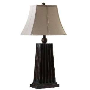  Malay Brass Lamp with fabric Bell shade