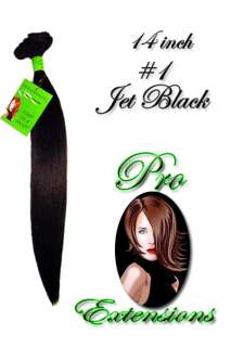 Jet Black Clip on in Human Hair Extensions 14 inch  