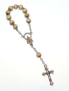 Beautiful Pocket Travel Crucifix Rosary Beads New Brn2  
