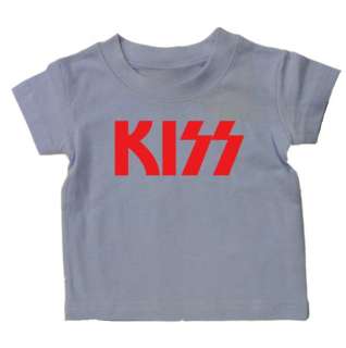 BABY T SHIRT KISS ROCK MUSIC FUNNY PUNK SLOGAN KIDS BN  