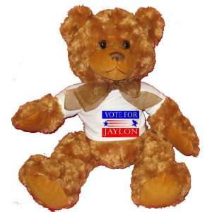  VOTE FOR JAYLON Plush Teddy Bear with WHITE T Shirt Toys 