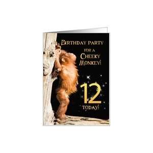  A 12th Birthday party Invitation card for a Cheeky Monkey 