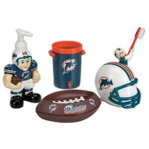  NFL Miami Dolphins Football 5 Piece Bathroom Set