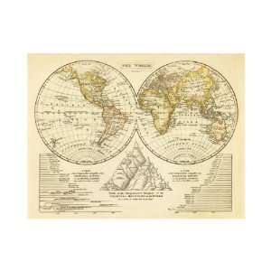  Jedidiah Morse   The World, 1828 Giclee