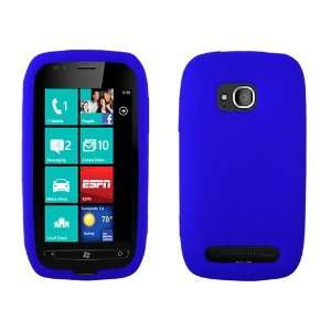 iFase Brand Nokia Lumia 710 Cell Phone Solid Dark Blue Silicon Skin 