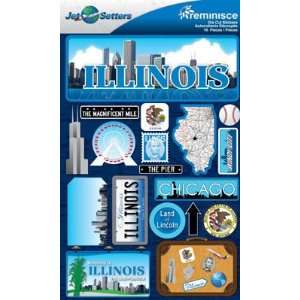  Jetsetters Illinois Die Cut Stickers Arts, Crafts 