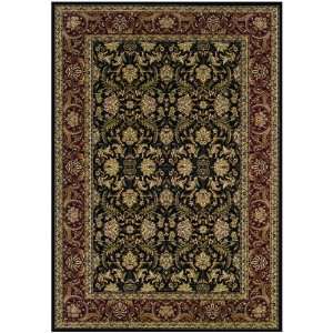 126 Area Rug Classic Persian Pattern in Black and Burgundy 