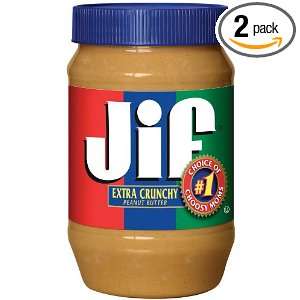 Jif Extra Crunchy Peanut Butter, 40 Ounce (Pack of 2)  