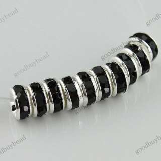 WHOLESALE CRYSTAL SILVER SPACER LOOSE BEADS DIY JEWELRY FINDINGS 6MM 
