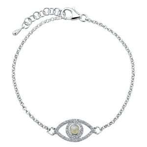   Diamond Moonstone Evil Eye Bracelet (1/4cttw*, JK, I2 I3) Jewelry