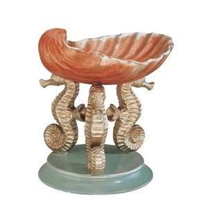  Resin Bowl   Sea Horse and Seashell in Golden Finish