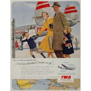  1950s Ad TWA Lockheed Constellation Skyliner Family 