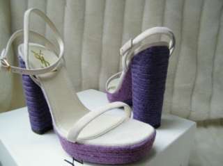   ST LAURENT YSL SHOES sandals heels Deauville 105 crsand purple white