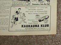 1955 ad Kaukauna Klub cheese Davy Crockett boys artwork  