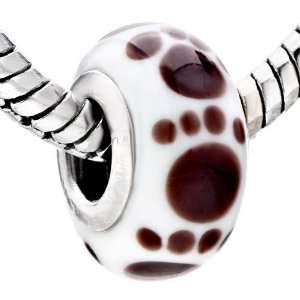 Animal Dog Print Murano Glass Bead Charm Fits Pandora Chamilia Biagi 