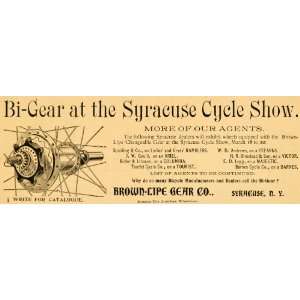  1896 Ad Brown Lipe Gear Syracuse Bicycle Show Bike 