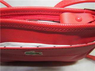 New LACOSTE Authentic Womens Messenger Bag Crossbody Bag Purse Red 