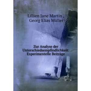   BeitrÃ¤ge Georg Elias MÃ¼ller Lillien Jane Martin  Books