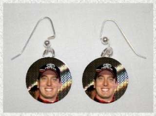 KYLE BUSCH NASCAR Photo Charm Necklace & Earring Set  