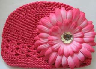 Baby Crochet Kufi Hat Cap with Daisy Flower U Pick 20  