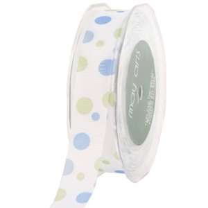   Ribbon, Blue and Green Grosgrain Bubble Dots Arts, Crafts & Sewing