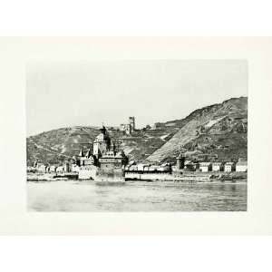  1899 Photogravure Kaub Pfalz Germany Cityscape 