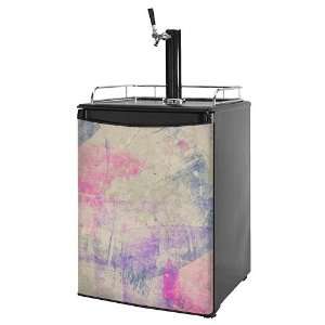 Kegerator Skin   Pastel Abstract Pink and Blue (fits medium sized dorm 