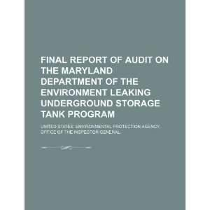 report of audit on the Maryland Department of the Environment leaking 