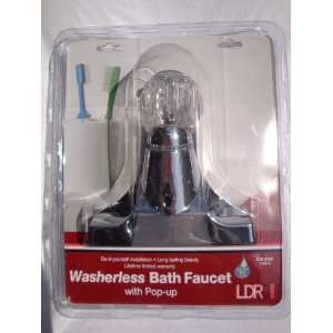 LDR Washerless Bath Faucet with Pop Up Polished Chrome with Acrylic 
