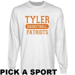Texas Tyler Patriots White Custom Sport Long Sleeve T shirt  