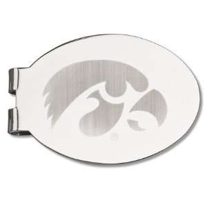   Hawkeyes Silver Plated Laser Engraved Money Clip