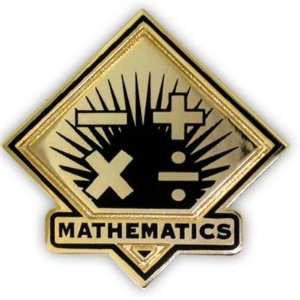  Lapel Recognition Pin   Subject Math   Solid Brass and 