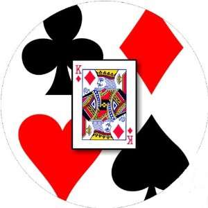  Playing Cards King of Diamonds 2.25 inch Large Round Badge 
