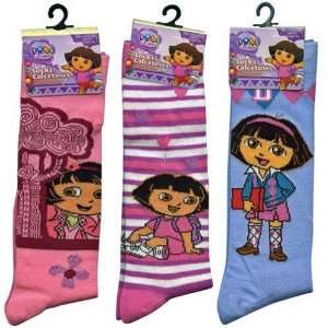  3 Pair Dora the Explorer Knee High Socks 