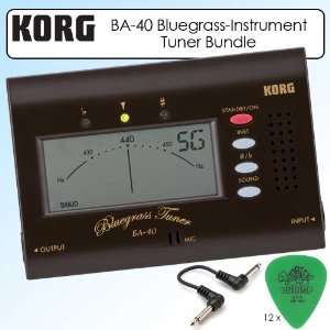  Korg BA 40 Tuner for Bluegrass Instruments Bundle With Accessories 