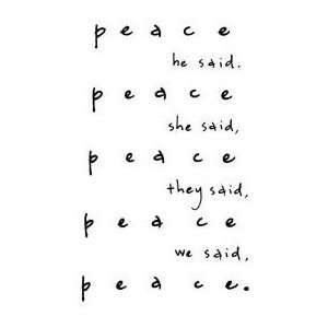 Peace, Peace   Rubber Stamps