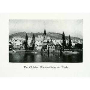  1924 Print Stein Rhein Switzerland Cloister Market Place City 