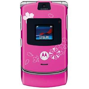  Motorola V3 RAZR Magenta Cherry Blossom Tattoo Unlocked 