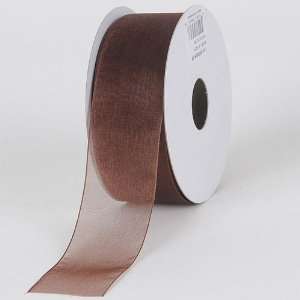  Sheer Organza Ribbon 7/8 inch 25 Yards, Chocolate Brown 