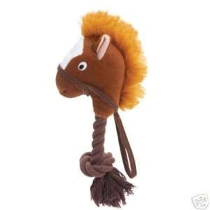   GiddyUp Tug Plush & Rope Horse Dog Toy BROWN