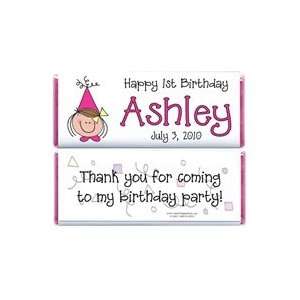 BD246   Girl Party Hat Birthday Candy Bar Wrappers