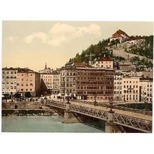  Town bridge,convent,Kapuzinerberg,Salzburg,Austria,1895 