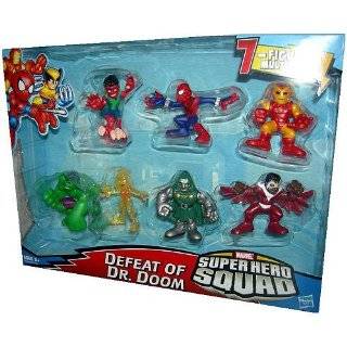   Dr. Doom Volcana, Reptil, Falcon, SpiderMan, Hulk, Iron Man, Dr. Doom