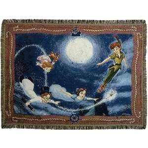   Tapestry Throw Blanket   Peter Pan Off to Neverland