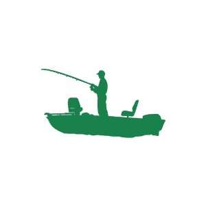  Bass Fishing Boat GREEN Vinyl window decal sticker Office 