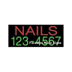  Nails Telephone Numbers Neon Sign 13 x 32 Sports 