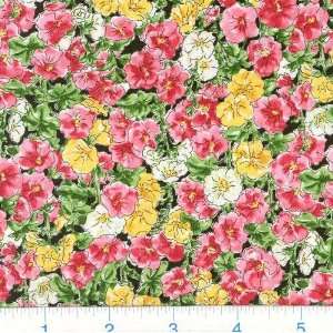  45 Wide Pueblo Traditions Hollyhocks Pink Fabric By The 